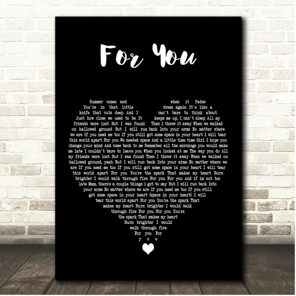 The Vamps For You Black Heart Song Lyric Print