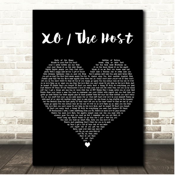 The Weeknd XO - The Host Black Heart Song Lyric Print