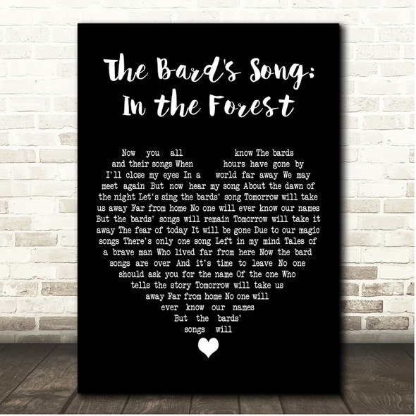 Blind Guardian The Bard's Song In the Forest Black Heart Song Lyric Print