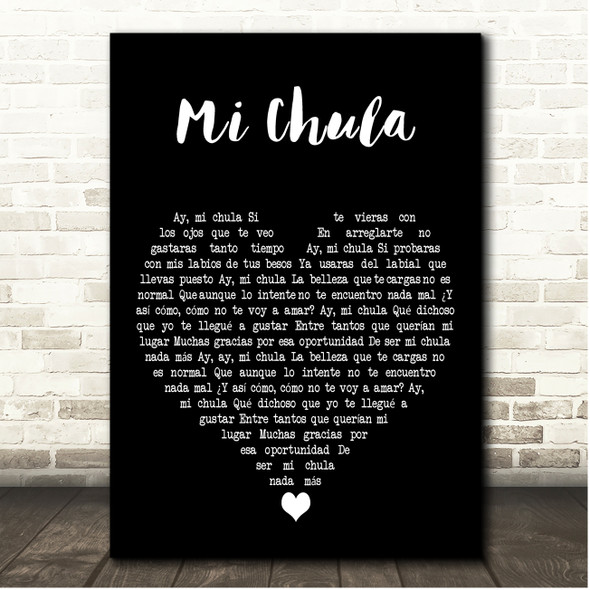 Christian Nodal Mi Chula Black Heart Song Lyric Print