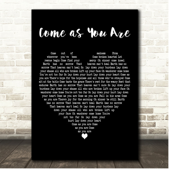 Crowder Come as You Are Black Heart Song Lyric Print