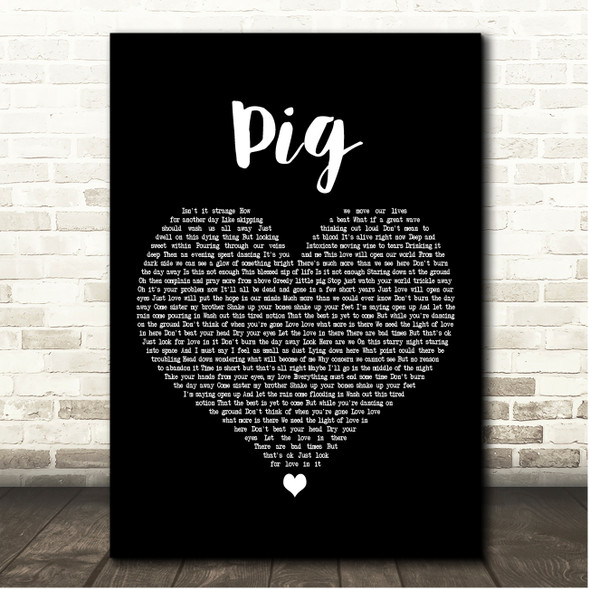 Dave Matthews Band Pig Black Heart Song Lyric Print