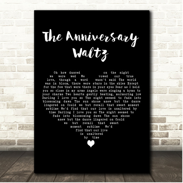 Al Jolson The Anniversary Waltz Black Heart Song Lyric Print