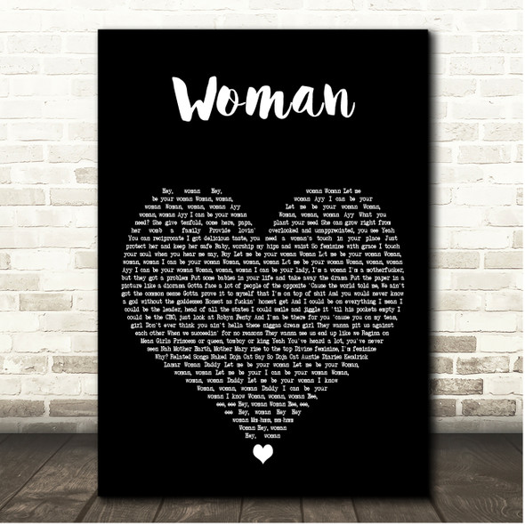 Doja Cat Woman Black Heart Song Lyric Print