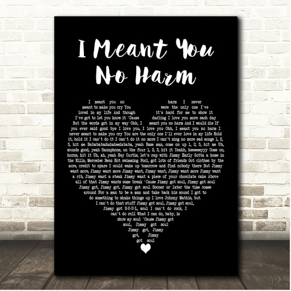 Eddie Murphy I Meant You No Harm Black Heart Song Lyric Print