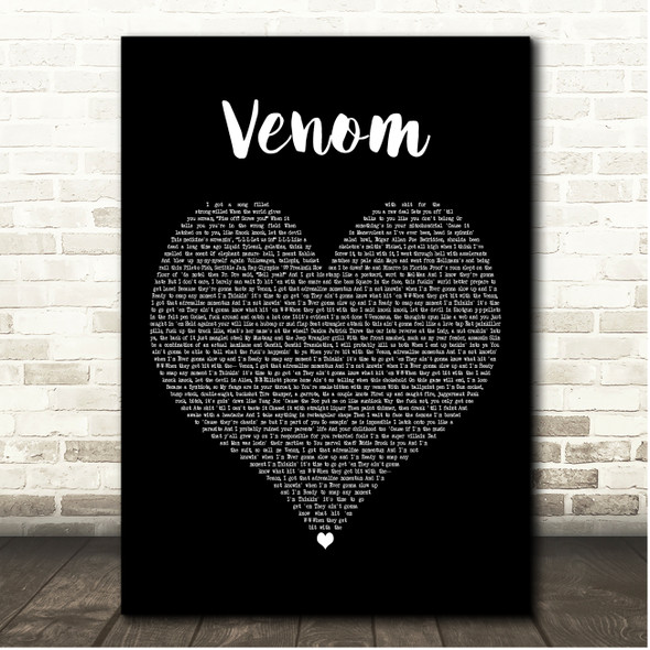 Eminem Venom Black Heart Song Lyric Print
