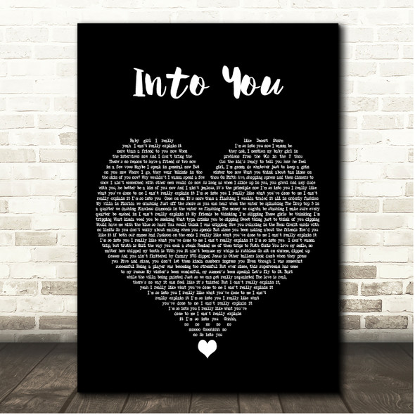 Fabolous Into You Black Heart Song Lyric Print