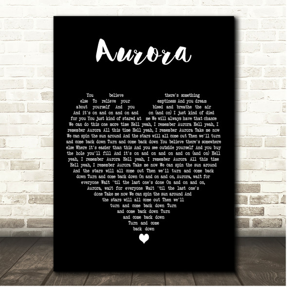 Foo Fighters Aurora Black Heart Song Lyric Print