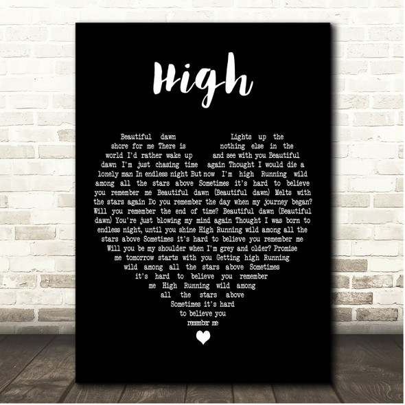 James Blunt High Black Heart Song Lyric Print