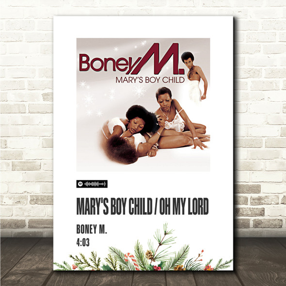 Boney M Mary's Boy Child  Oh My Lord Christmas Single Polaroid Music Art Poster Print