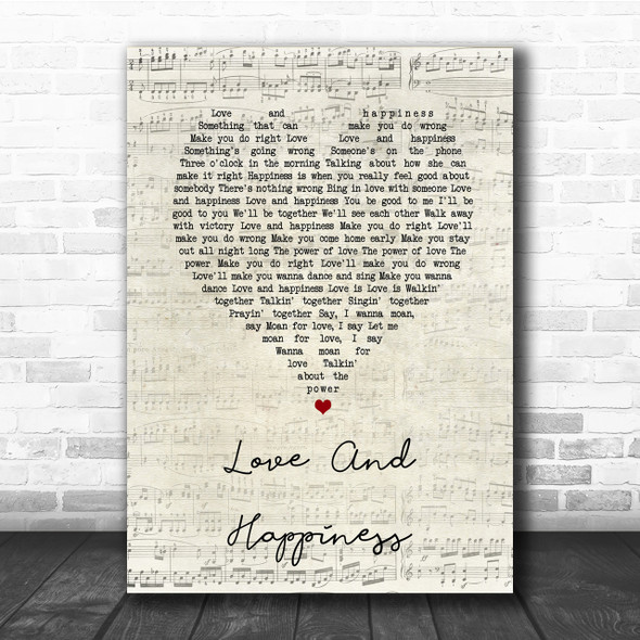 Al Green Love And Happiness Script Heart Song Lyric Quote Print