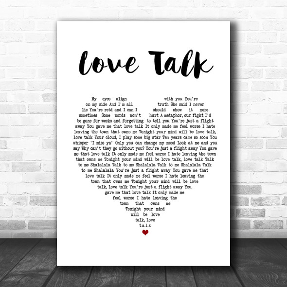 Blossoms Love Talk Heart Song Lyric Quote Print