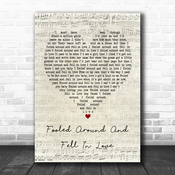 Elvin Bishop Fooled Around And Fell In Love Script Heart Quote Song Lyric Print