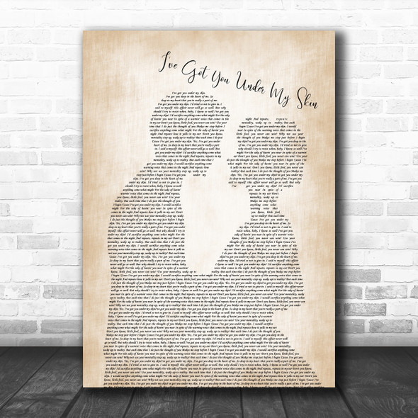 Frank Sinatra I've Got You Under My Skin Man Lady Bride Groom Wedding Print