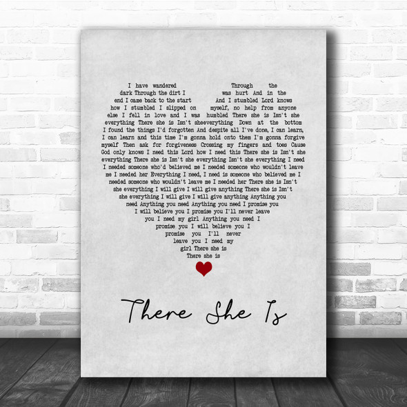 Frank Turner There She Is Grey Heart Quote Song Lyric Print