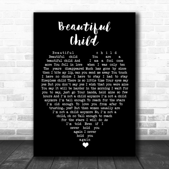 Beautiful Child Fleetwood Mac Black Heart Song Lyric Music Wall Art Print