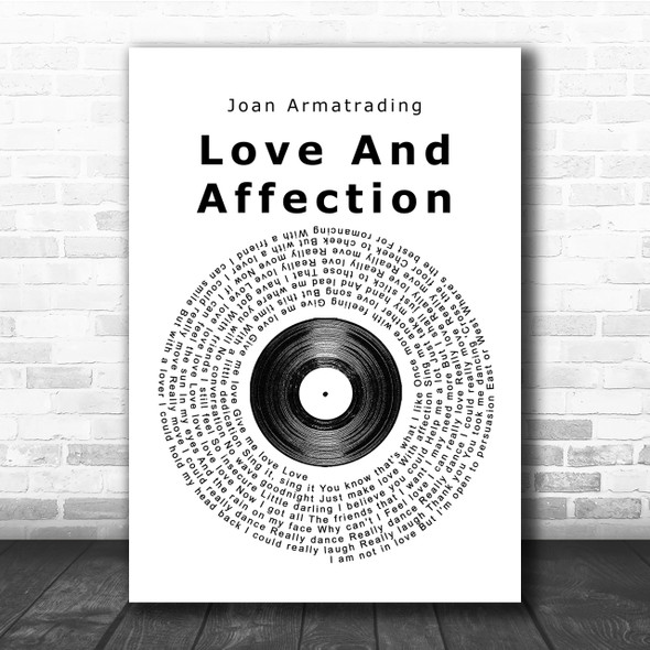 Joan Armatrading Love And Affection Vinyl Record Song Lyric Quote Print