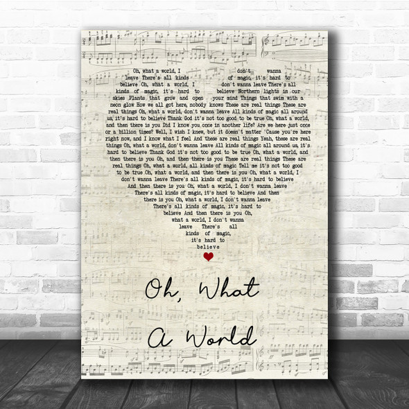 Kacey Musgraves Oh, What A World Script Heart Song Lyric Quote Print