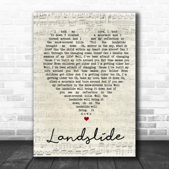 Landslide Fleetwood Mac Script Heart Quote Song Lyric Print