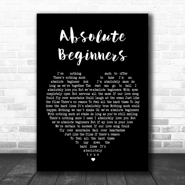 David Bowie Absolute Beginners Black Heart Song Lyric Music Wall Art Print