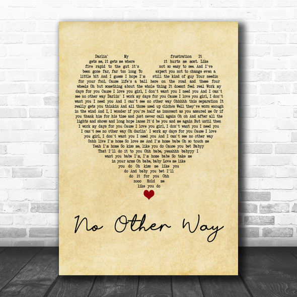 Paolo Nutini No Other Way Vintage Heart Quote Song Lyric Print