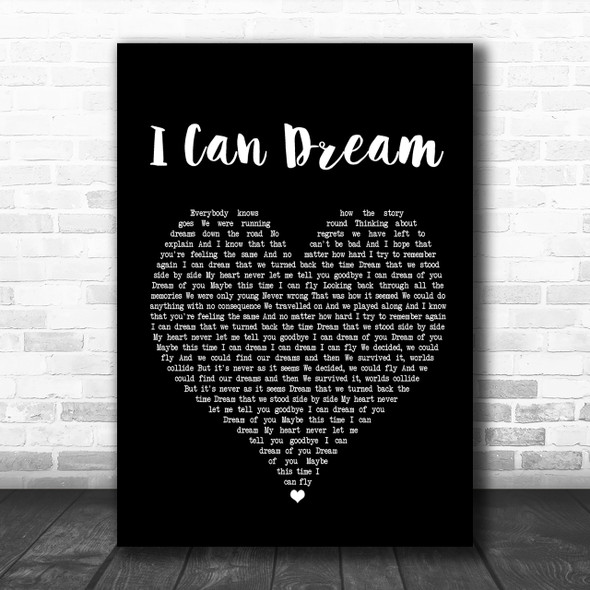 Boyzone I Can Dream Black Heart Song Lyric Music Wall Art Print