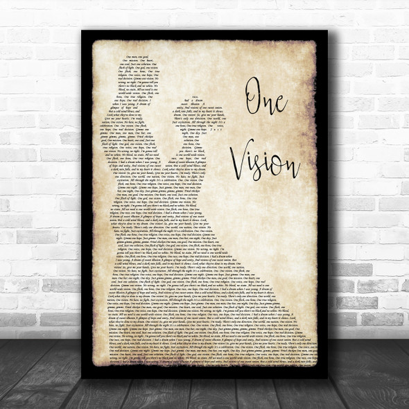 Queen One Vision Man Lady Dancing Song Lyric Quote Print