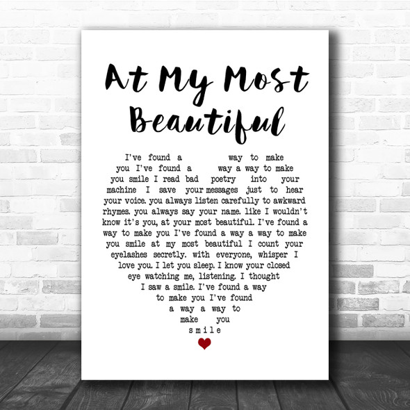 R E M At My Most Beautiful Heart Song Lyric Quote Print