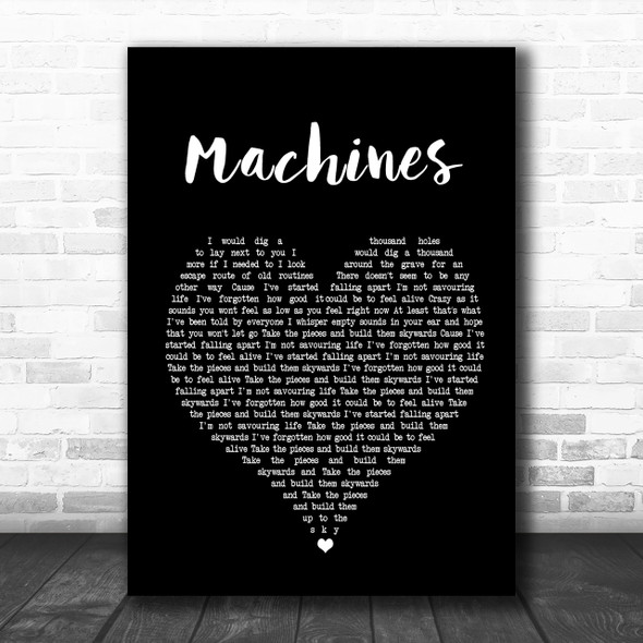 Biffy Clyro Machines Black Heart Song Lyric Music Wall Art Print