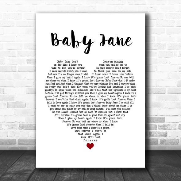 Rod Stewart Baby Jane Heart Song Lyric Quote Print