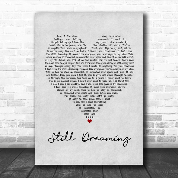 Silverstein Still Dreaming Grey Heart Quote Song Lyric Print