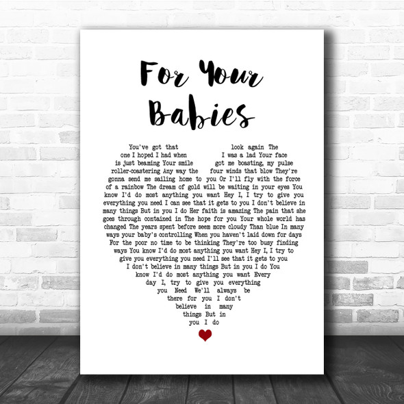 Simply Red For Your Babies Heart Song Lyric Print