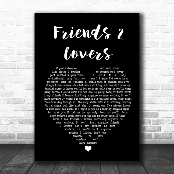 Soul SirkUS Friends 2 Lovers Black Heart Song Lyric Quote Print