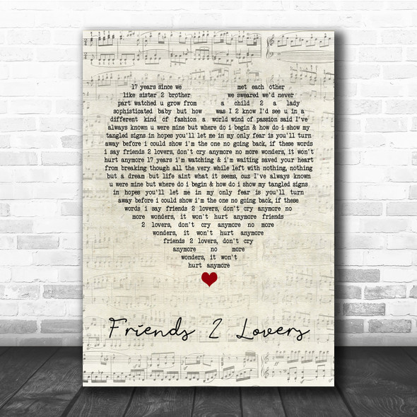 Soul SirkUS Friends 2 Lovers Script Heart Quote Song Lyric Print