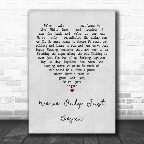 The Carpenters We've Only Just Begun Vintage Heart Quote Song