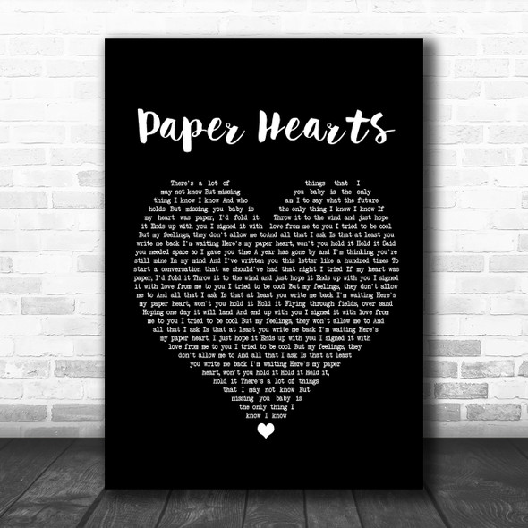 The Vamps Paper Hearts Black Heart Song Lyric Quote Print