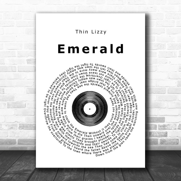 Thin Lizzy Emerald Vinyl Record Song Lyric Quote Print