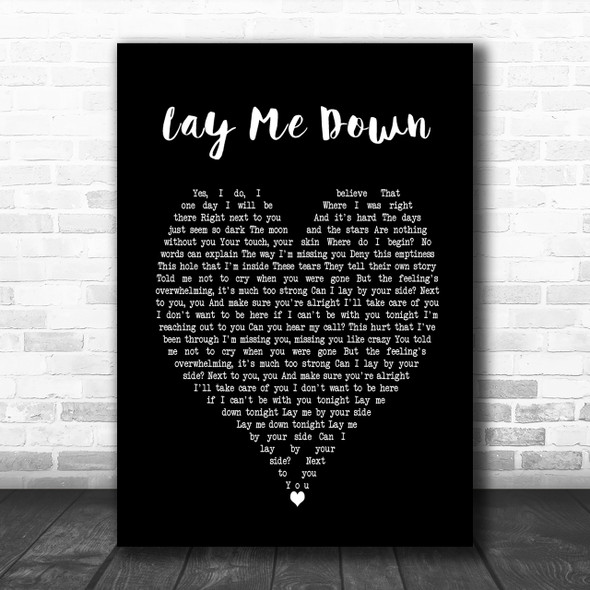Lay Me Down Sam Smith Black Heart Song Lyric Music Wall Art Print