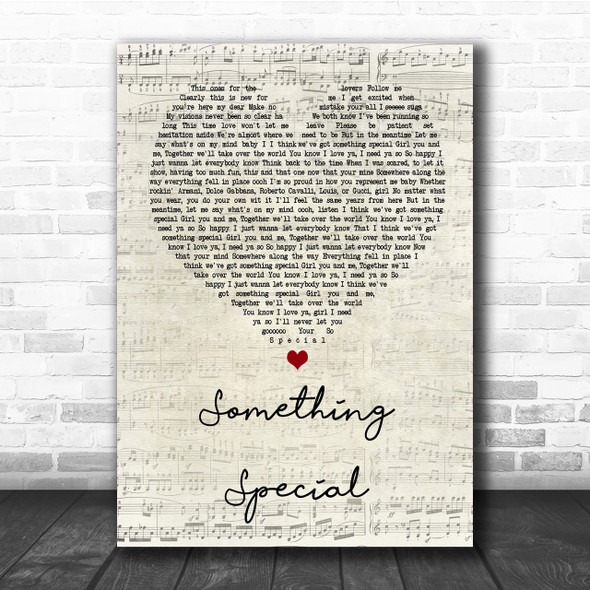 Usher Something Special Script Heart Song Lyric Quote Print