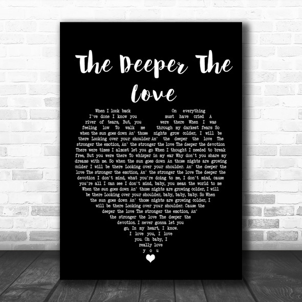 Whitesnake The Deeper The Love Black Heart Song Lyric Quote Print