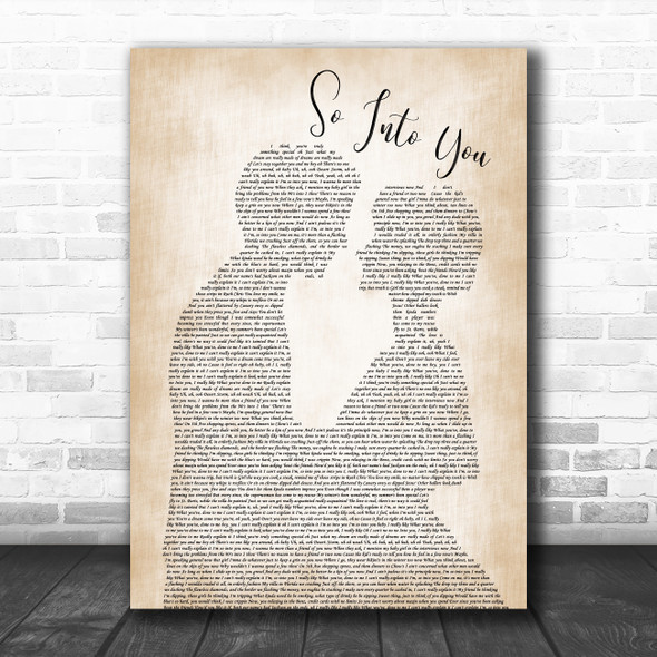 Fabolous ft. Ashanti So Into You Man Lady Bride Groom Wedding Song Lyric Poster Print