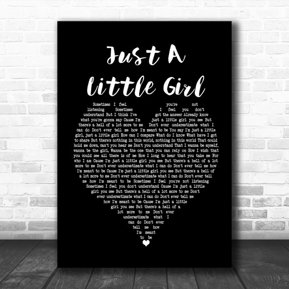 Amy Studt Just A Little Girl Black Heart Song Lyric Poster Print