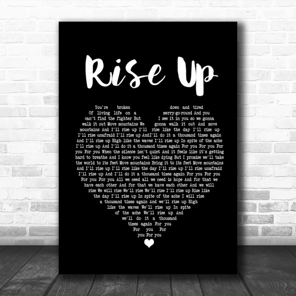 Andra Day Rise Up Black Heart Song Lyric Poster Print