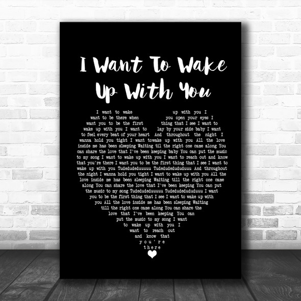 Boris Gardiner I Want To Wake With You Black Heart Song Lyric Poster Print