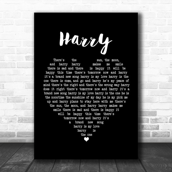 Catherine Howe Harry Black Heart Song Lyric Poster Print