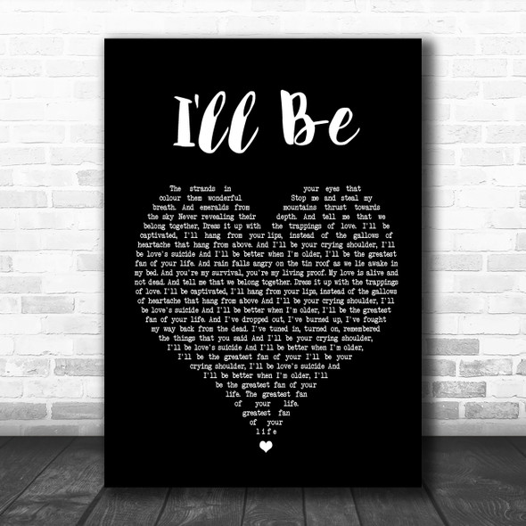 Edwin McCain I'll Be Black Heart Song Lyric Poster Print