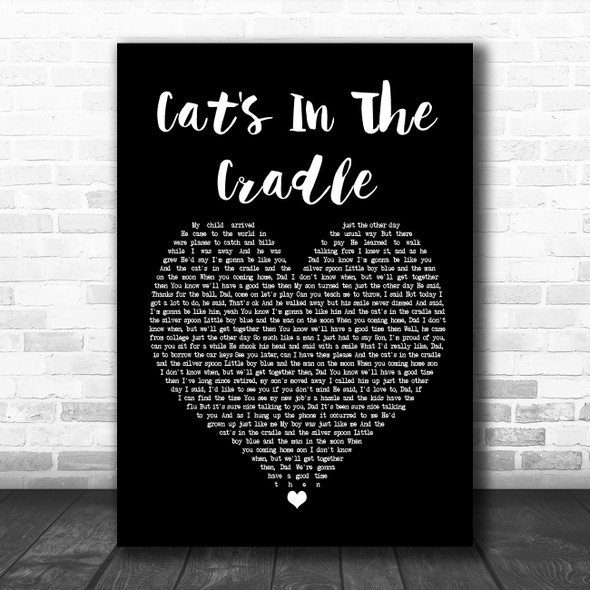 Harry Chapin Cat's In The Cradle Black Heart Song Lyric Poster Print