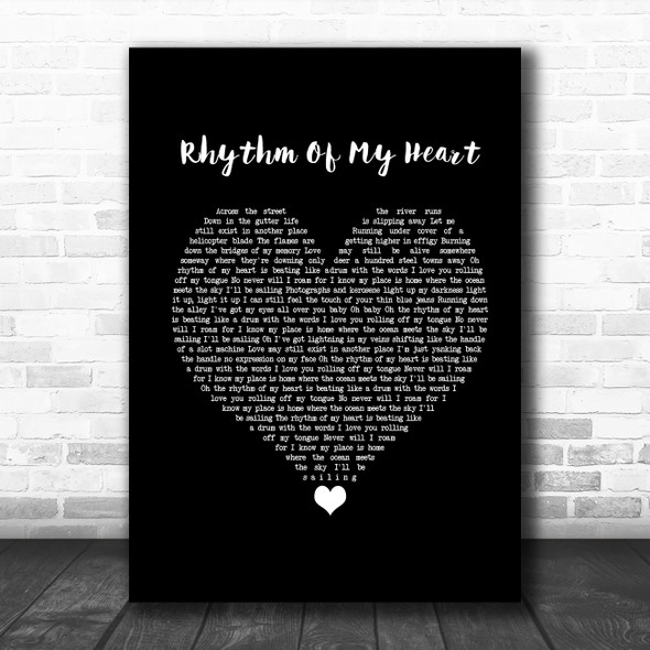 Rod Stewart Rhythm Of My Heart Black Heart Song Lyric Poster Print