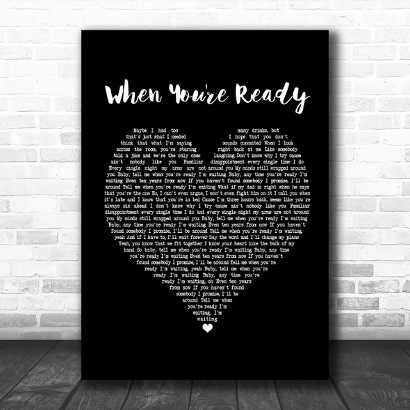 Shawn Mendes When You're Ready Black Heart Song Lyric Poster Print