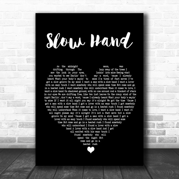 The Pointer Sisters Slow Hand Black Heart Song Lyric Poster Print